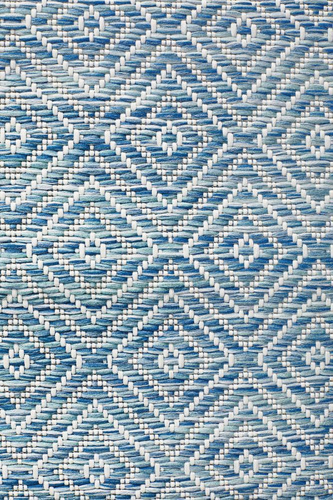 Tildonk Blue Chevron Indoor/Outdoor Contemporary Runner Rug, Rugs, Ozark Home 