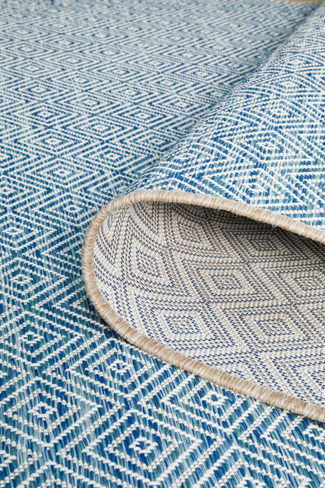 Tildonk Blue Chevron Indoor/Outdoor Contemporary Rug, Rugs, Ozark Home 