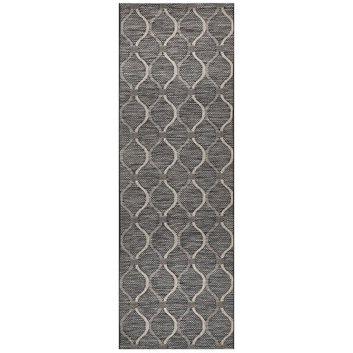 Tildonk Black Lattice Indoor/Outdoor Contemporary Runner Rug, Rugs, Ozark Home 