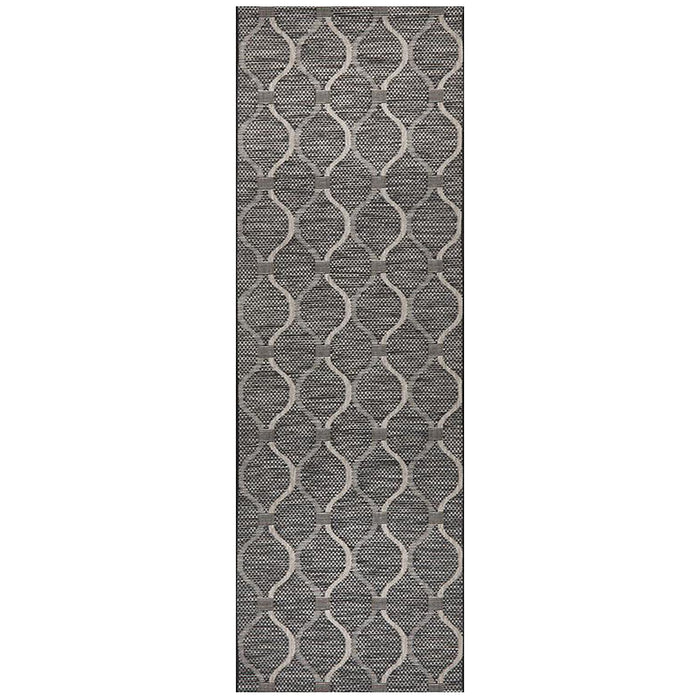 Tildonk Black Lattice Indoor/Outdoor Contemporary Runner Rug, Rugs, Ozark Home 