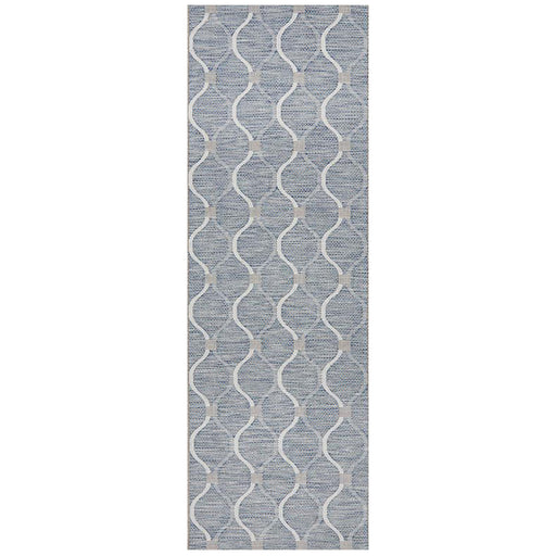 Tildonk Blue Lattice Indoor/Outdoor Contemporary Runner Rug, Rugs, Ozark Home 