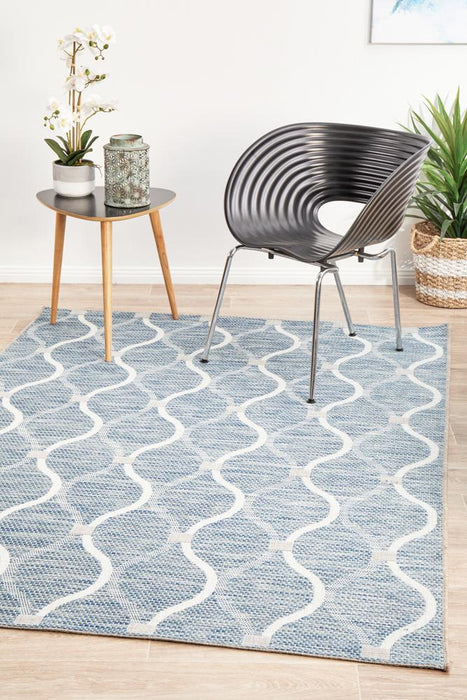 Tildonk Blue Lattice Indoor/Outdoor Contemporary Rug, Rugs, Ozark Home 