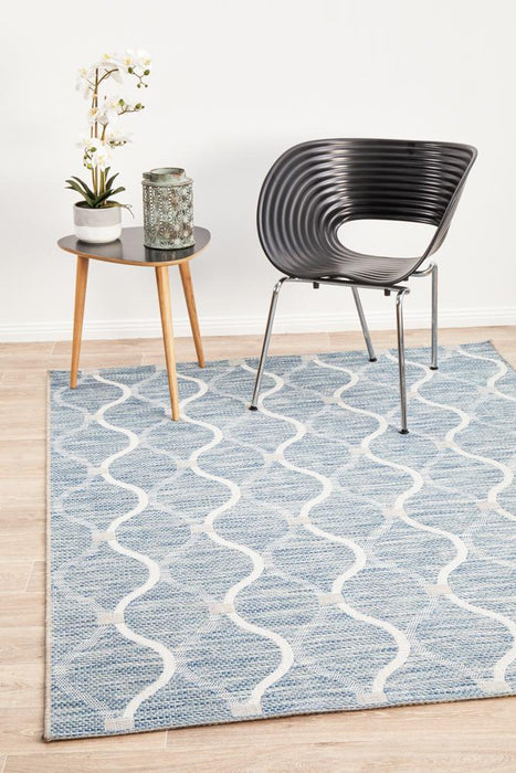 Tildonk Blue Lattice Indoor/Outdoor Contemporary Rug, Rugs, Ozark Home 