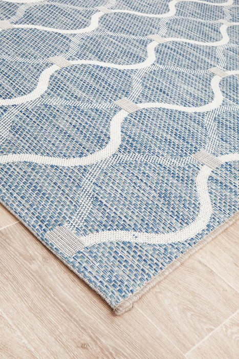 Tildonk Blue Lattice Indoor/Outdoor Contemporary Rug, Rugs, Ozark Home 