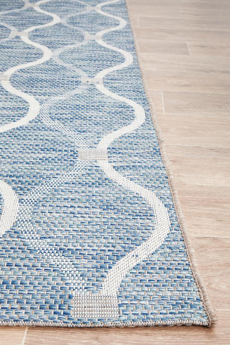 Tildonk Blue Lattice Indoor/Outdoor Contemporary Rug, Rugs, Ozark Home 