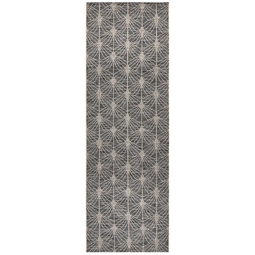 Tildonk Black Art Deco Indoor/Outdoor Contemporary Runner Rug, Rugs, Ozark Home 