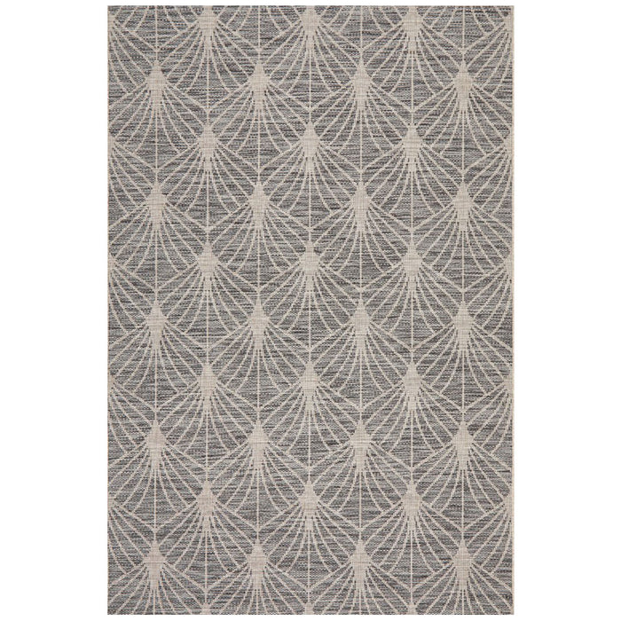 Tildonk Black Art Deco Indoor/Outdoor Contemporary Rug, Rugs, Ozark Home 