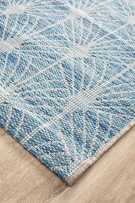 Tildonk Blue Art Deco Indoor/Outdoor Contemporary Runner Rug, Rugs, Ozark Home 