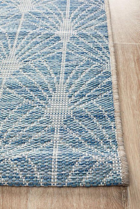 Tildonk Blue Art Deco Indoor/Outdoor Contemporary Runner Rug, Rugs, Ozark Home 