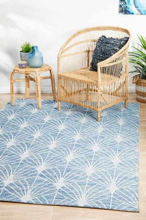 Tildonk Blue Art Deco Indoor/Outdoor Contemporary Rug, Rugs, Ozark Home 