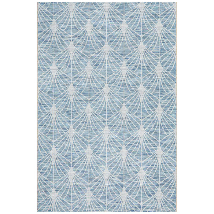 Tildonk Blue Art Deco Indoor/Outdoor Contemporary Rug, Rugs, Ozark Home 