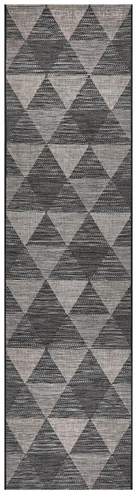 Tildonk Black Inverted Triangle Indoor/Outdoor Contemporary Rug, Rugs, Ozark Home 