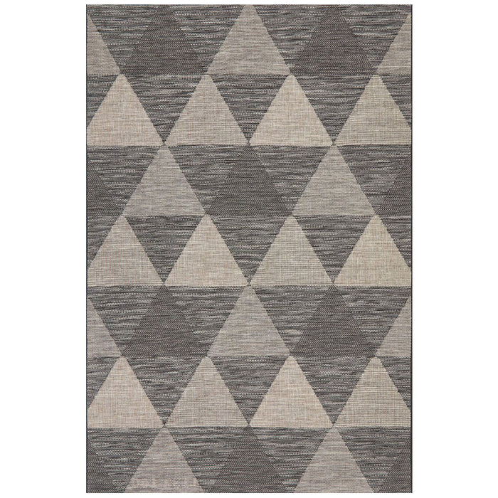 Tildonk Black Inverted Triangle Indoor/Outdoor Contemporary Rug, Rugs, Ozark Home 