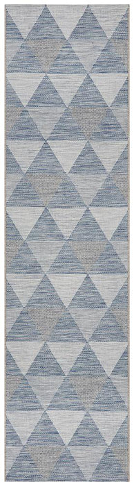 Tildonk Blue Inverted Triangle Indoor/Outdoor Contemporary Rug, Rugs, Ozark Home 