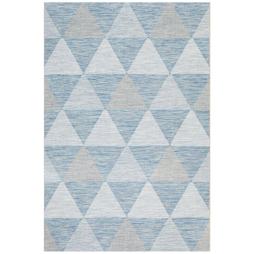 Tildonk Blue Inverted Triangle Indoor/Outdoor Contemporary Rug, Rugs, Ozark Home 