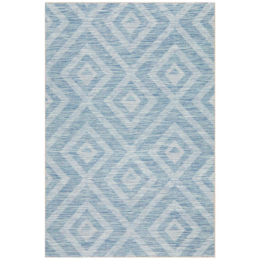 Tildonk Blue Diamond Triangle Indoor/Outdoor Contemporary Rug, Rugs, Ozark Home 