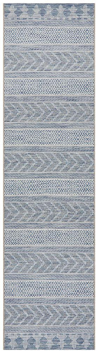 Tildonk Blue Multiple Pattern Indoor/Outdoor Contemporary Runner Rug, Rugs, Ozark Home 