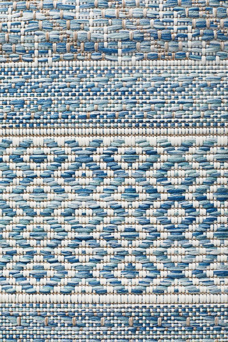 Tildonk Blue Multiple Pattern Indoor/Outdoor Contemporary Runner Rug, Rugs, Ozark Home 