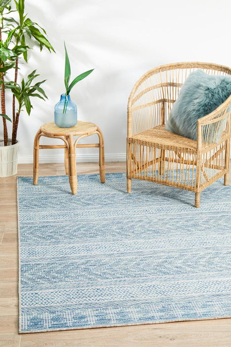 Tildonk Blue Multiple Pattern Indoor/Outdoor Contemporary Rug, Rugs, Ozark Home 