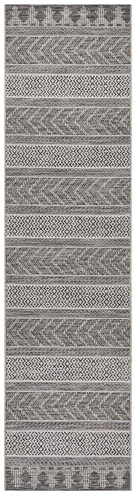 Tildonk Grey Multiple Pattern Indoor/Outdoor Contemporary Runner Rug, Rugs, Ozark Home 