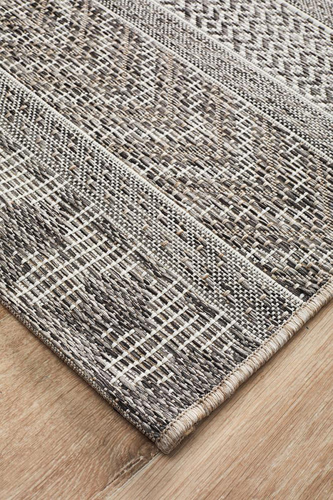 Tildonk Grey Multiple Pattern Indoor/Outdoor Contemporary Runner Rug, Rugs, Ozark Home 