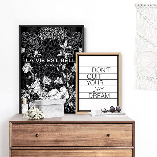 Floral Layers B&W Portrait - Art Print - Ozark Home