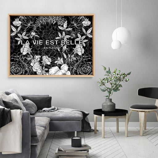 Floral Layers B&W Landscape - Art Print - Ozark Home