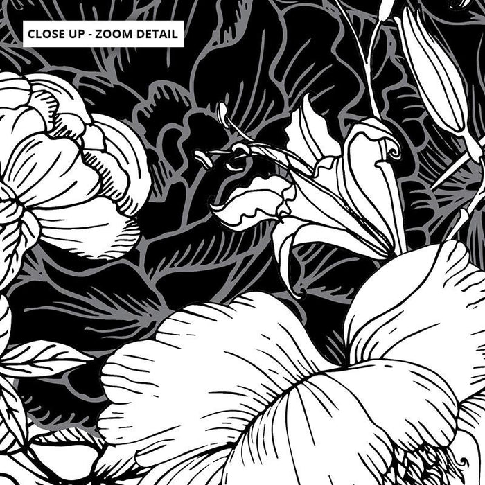 Floral Layers B&W Landscape - Art Print - Ozark Home