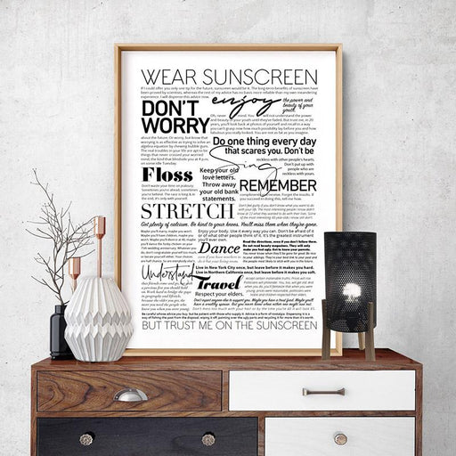 Everybody's Free (to Wear Sunscreen) Lyrics - Art Print, Wall Art, Ozark Home 