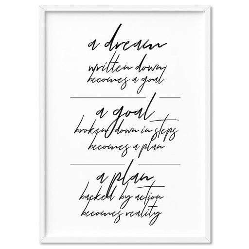 A Dream, A Goal, A Plan - Art Print, Wall Art, Ozark Home 