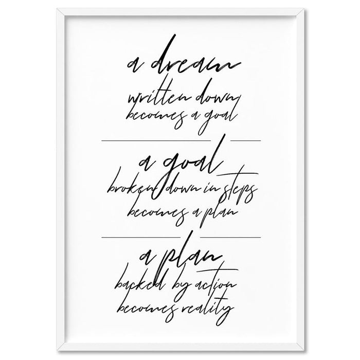 A Dream, A Goal, A Plan - Art Print, Wall Art, Ozark Home 