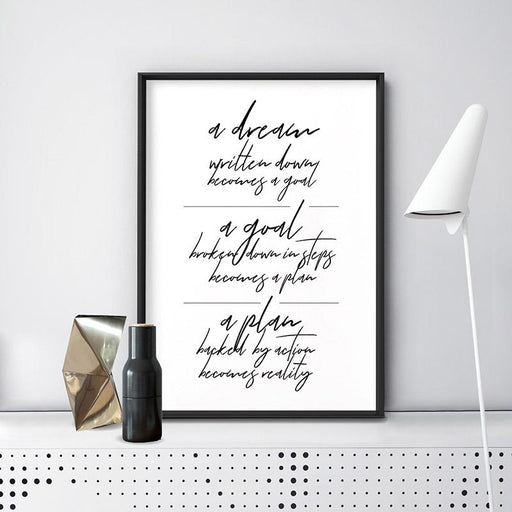 A Dream, A Goal, A Plan - Art Print, Wall Art, Ozark Home 