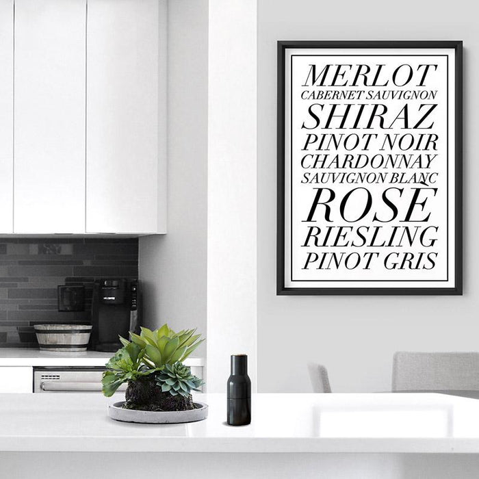 The Wine List (black & white) - Art Print - Ozark Home