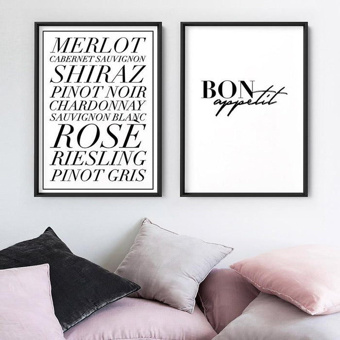 The Wine List (black & white) - Art Print - Ozark Home