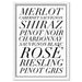 The Wine List (black & white) - Art Print - Ozark Home
