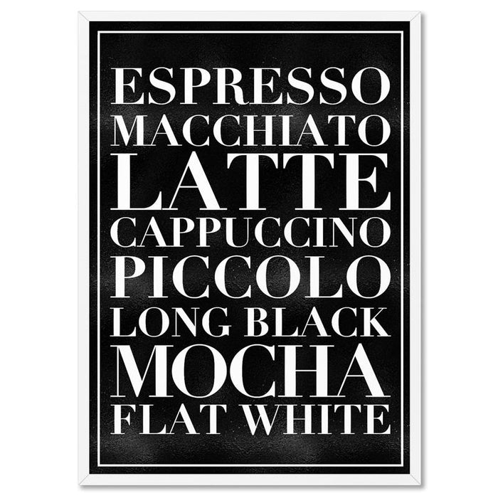 The Coffee List (blk) - Art Print - Ozark Home