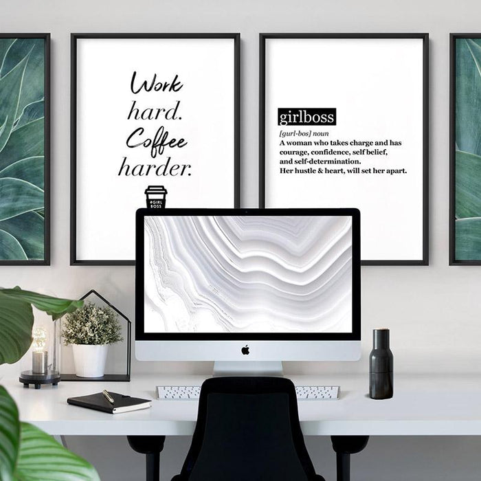 Work Hard, Coffee Harder - Art Print - Ozark Home