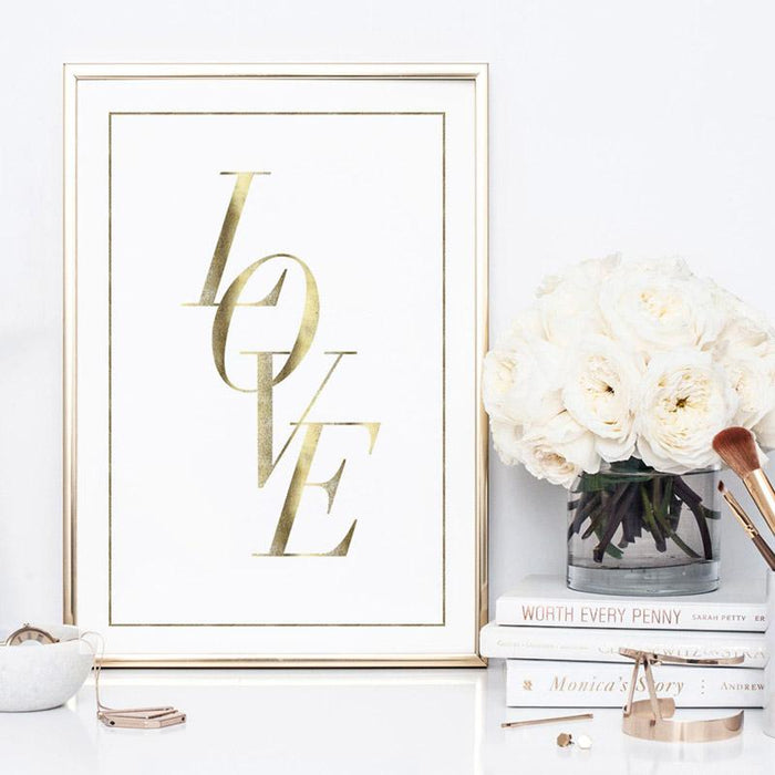 Love is Gold (faux look foil) - Art Print - Ozark Home