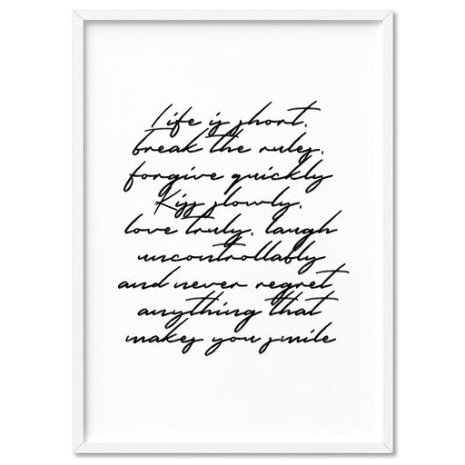 Life is Short Poem - Art Print - Ozark Home