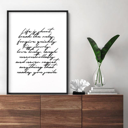 Life is Short Poem - Art Print - Ozark Home