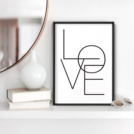 LOVE | Simple Black on White - Art Print - Ozark Home