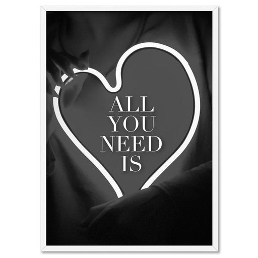 All you need is Love (neon) - Art Print - Ozark Home