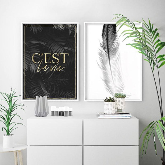 C'est La Vie Dark (faux look foil) - Art Print - Ozark Home