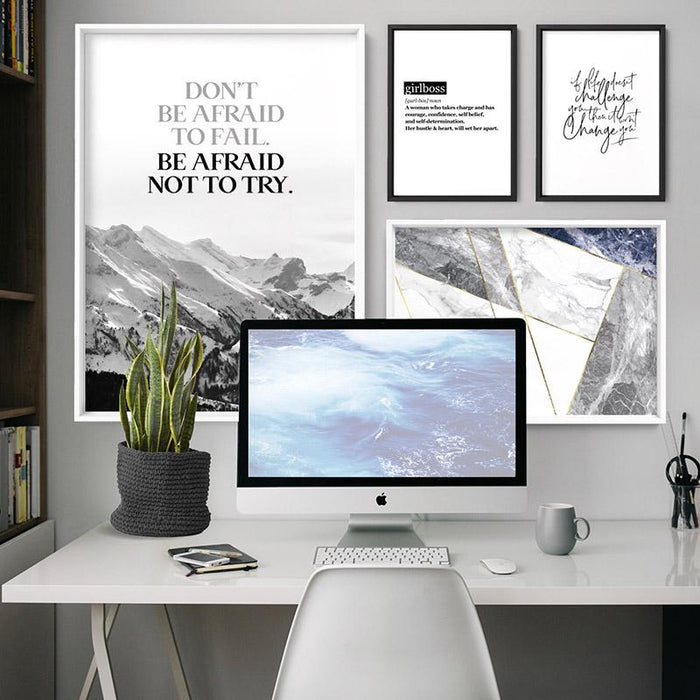 Don't be Afraid to Fail quote - Art Print - Ozark Home