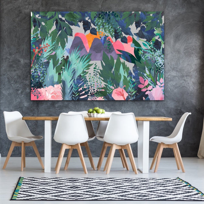 The Day We Left The Jungle - Bright Floral Artwork With Flowers Oil Painting Wall Art Print