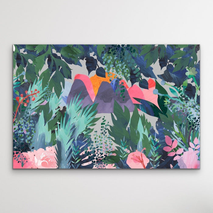 The Day We Left The Jungle - Bright Floral Artwork With Flowers Oil Painting Wall Art Print