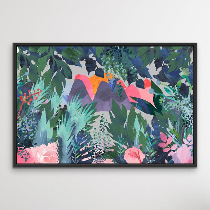 The Day We Left The Jungle - Bright Floral Artwork With Flowers Oil Painting Wall Art Print