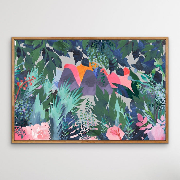 The Day We Left The Jungle - Bright Floral Artwork With Flowers Oil Painting Wall Art Print