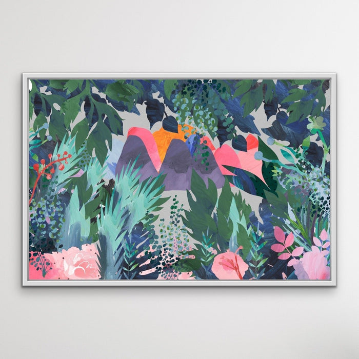 The Day We Left The Jungle - Bright Floral Artwork With Flowers Oil Painting Wall Art Print