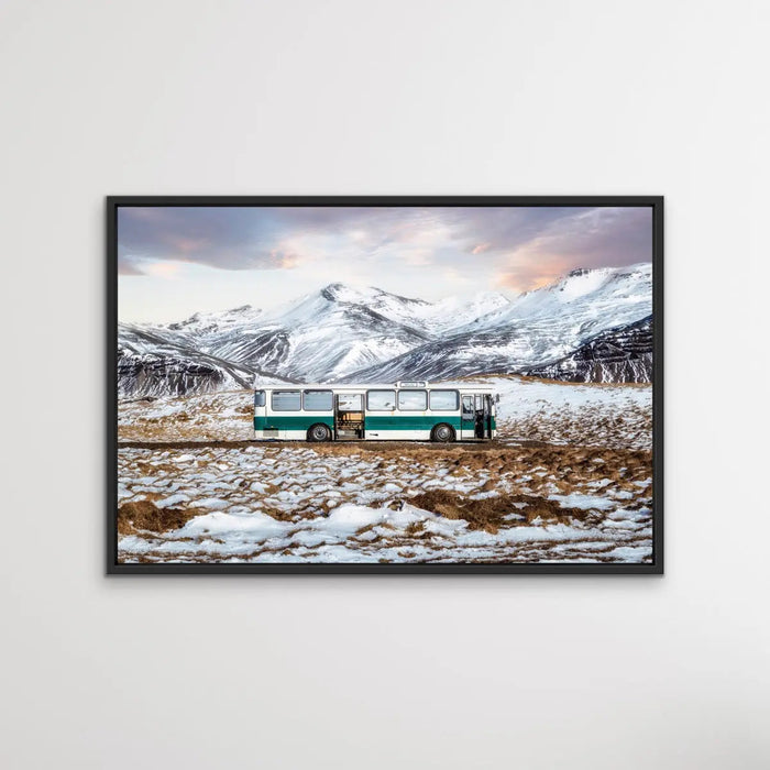 The Last Stop by Paco Herrero - Photographic Print of Bus In Iceland Landscape